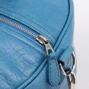 BALENCIAGA Air Hobo Hand Bag Leather 2way Blue Silver 466844 Auth ka5712A-17
