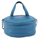 BALENCIAGA Air Hobo Hand Bag Leather 2way Blue Silver 466844 Auth ka5712A-2