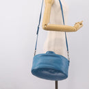 BALENCIAGA Air Hobo Hand Bag Leather 2way Blue Silver 466844 Auth ka5712A-26