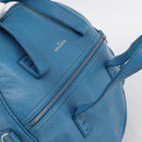 BALENCIAGA Air Hobo Hand Bag Leather 2way Blue Silver 466844 Auth ka5712A-6