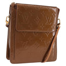 LOUIS VUITTON Monogram Vernis Motto Accessory Pouch Bronze M91138 LV Auth ka5713-1