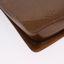 LOUIS VUITTON Monogram Vernis Motto Accessory Pouch Bronze M91138 LV Auth ka5713-12