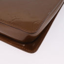 LOUIS VUITTON Monogram Vernis Motto Accessory Pouch Bronze M91138 LV Auth ka5713-13