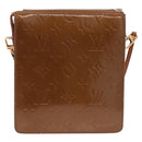 LOUIS VUITTON Monogram Vernis Motto Accessory Pouch Bronze M91138 LV Auth ka5713-3