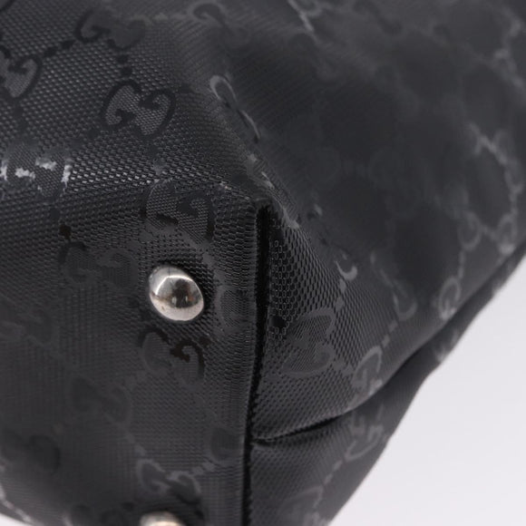 GUCCI GG Implementation Tote Bag PVC Black Silver 229848 Auth ka5714A
