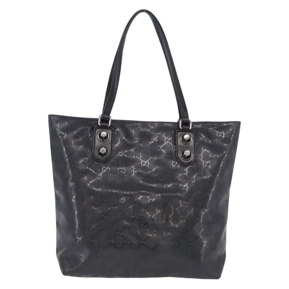 GUCCI GG Implementation Tote Bag PVC Black Silver 229848 Auth ka5714A