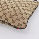 GUCCI GG Canvas Sherry Line Shoulder Bag Beige Gold 144388 Auth ka5715A-10