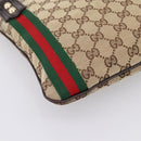GUCCI GG Canvas Sherry Line Shoulder Bag Beige Gold 144388 Auth ka5715A-11