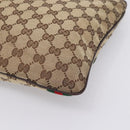 GUCCI GG Canvas Sherry Line Shoulder Bag Beige Gold 144388 Auth ka5715A-12