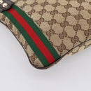 GUCCI GG Canvas Sherry Line Shoulder Bag Beige Gold 144388 Auth ka5715A-13
