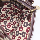 GUCCI GG Canvas Sherry Line Shoulder Bag Beige Gold 144388 Auth ka5715A-18
