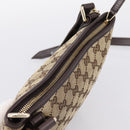 GUCCI GG Canvas Sherry Line Shoulder Bag Beige Gold 144388 Auth ka5715A-6
