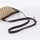 GUCCI GG Canvas Sherry Line Shoulder Bag Beige Gold 144388 Auth ka5715A-7