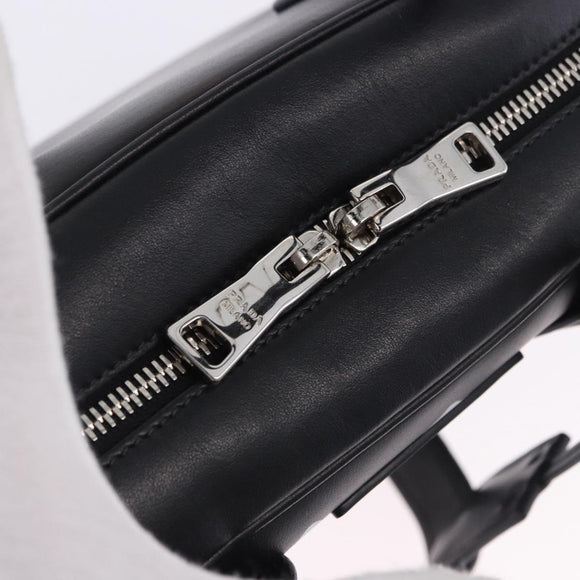 PRADA Hand Bag Leather 2way Black Silver Auth ka5717M