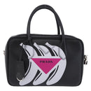PRADA Hand Bag Leather 2way Black Silver Auth ka5717M-13