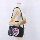 PRADA Hand Bag Leather 2way Black Silver Auth ka5717M-29