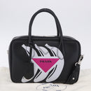 PRADA Hand Bag Leather 2way Black Silver Auth ka5717M-12