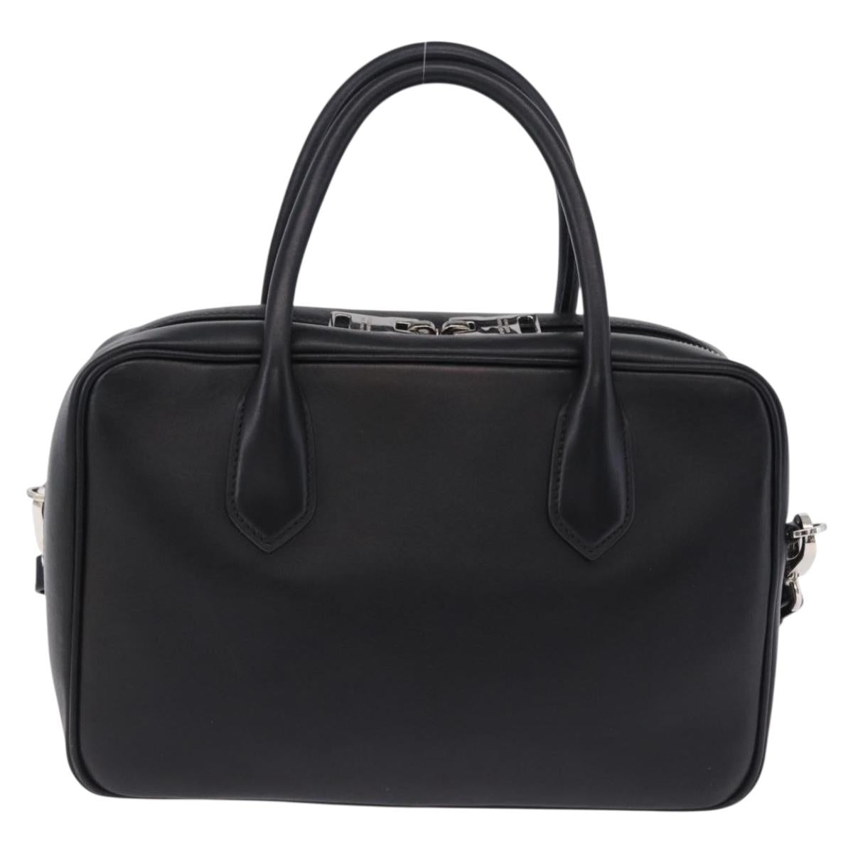 PRADA Hand Bag Leather 2way Black Silver Auth ka5717M | Brand