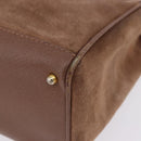 GUCCI Bamboo Hand Bag Suede Brown Gold 000 123 0316 Auth ka5718-16