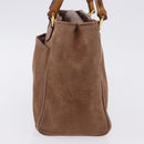 GUCCI Bamboo Hand Bag Suede Brown Gold 000 123 0316 Auth ka5718-3