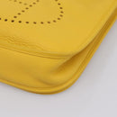 HERMES Evelyn 3PM Shoulder Bag Taurillon Clemence Leather Yellow Auth ka5719SAV-10