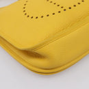 HERMES Evelyn 3PM Shoulder Bag Taurillon Clemence Leather Yellow Auth ka5719SAV-11
