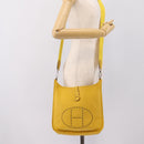 HERMES Evelyn 3PM Shoulder Bag Taurillon Clemence Leather Yellow Auth ka5719SAV-19