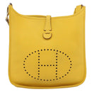 HERMES Evelyn 3PM Shoulder Bag Taurillon Clemence Leather Yellow Auth ka5719SAV-2