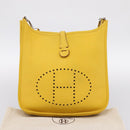 HERMES Evelyn 3PM Shoulder Bag Taurillon Clemence Leather Yellow Auth ka5719SAV-20