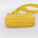 HERMES Evelyn 3PM Shoulder Bag Taurillon Clemence Leather Yellow Auth ka5719SAV-9