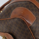 CELINE Macadam Canvas Hand Bag PVC Leather Brown Gold Auth ka572-11