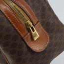 CELINE Macadam Canvas Hand Bag PVC Leather Brown Gold Auth ka572-16