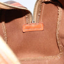 CELINE Macadam Canvas Hand Bag PVC Leather Brown Gold Auth ka572-19