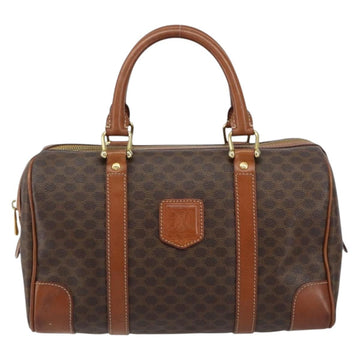 CELINE Macadam Canvas Hand Bag PVC Leather Brown Gold Auth ka572 - 0