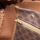 CELINE Macadam Canvas Hand Bag PVC Leather Brown Gold Auth ka572-20