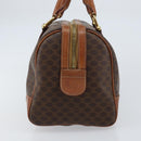 CELINE Macadam Canvas Hand Bag PVC Leather Brown Gold Auth ka572-5