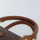 CELINE Macadam Canvas Hand Bag PVC Leather Brown Gold Auth ka572-8