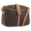 CELINE Macadam Canvas Shoulder Bag PVC Leather Brown Gold Auth ka5720A-1