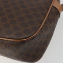 CELINE Macadam Canvas Shoulder Bag PVC Leather Brown Gold Auth ka5720A-14