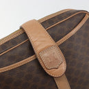 CELINE Macadam Canvas Shoulder Bag PVC Leather Brown Gold Auth ka5720A-18