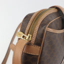 CELINE Macadam Canvas Shoulder Bag PVC Leather Brown Gold Auth ka5720A-9