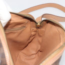 CELINE Macadam Canvas Shoulder Bag PVC Leather Brown Gold Auth ka5720A-19