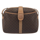 CELINE Macadam Canvas Shoulder Bag PVC Leather Brown Gold Auth ka5720A-13