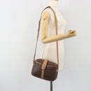 CELINE Macadam Canvas Shoulder Bag PVC Leather Brown Gold Auth ka5720A-24