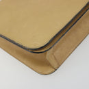 CHANEL Matelasse Chain Shoulder Bag Leather Beige Gold CC Auth ka5721-11