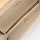CHANEL Matelasse Chain Shoulder Bag Leather Beige Gold CC Auth ka5721-18