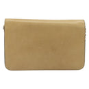 CHANEL Matelasse Chain Shoulder Bag Leather Beige Gold CC Auth ka5721-3