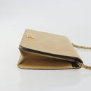 CHANEL Matelasse Chain Shoulder Bag Leather Beige Gold CC Auth ka5721-4
