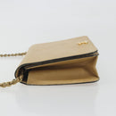 CHANEL Matelasse Chain Shoulder Bag Leather Beige Gold CC Auth ka5721-5