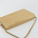 CHANEL Matelasse Chain Shoulder Bag Leather Beige Gold CC Auth ka5721-6